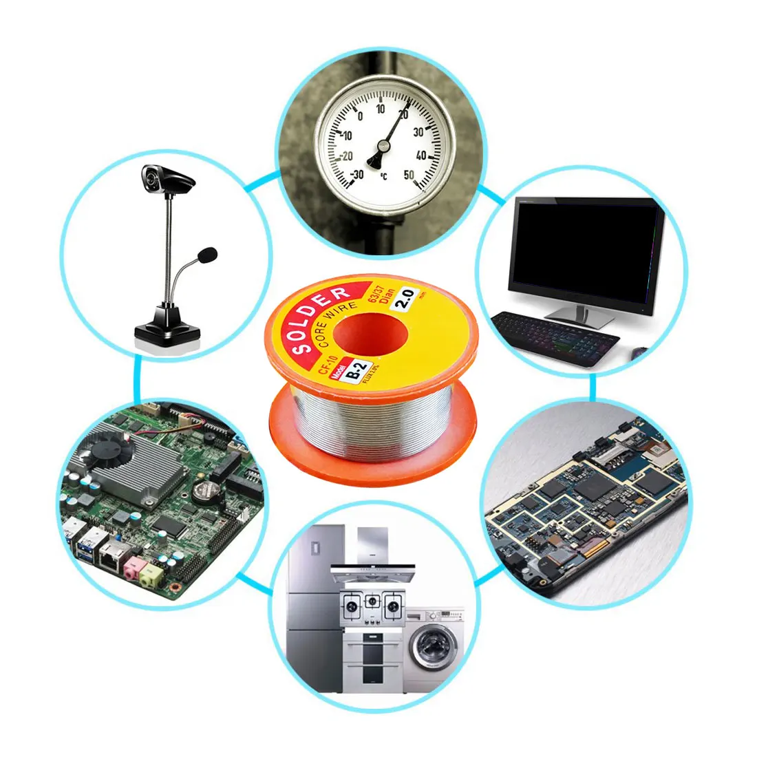 

50g/100g 0.5/0.6/0.8/1/1.2mm 63/37 FLUX 2.0% 45FT Tin Lead Tin Wire Melt Rosin Core Solder Soldering Wire Roll No-clean