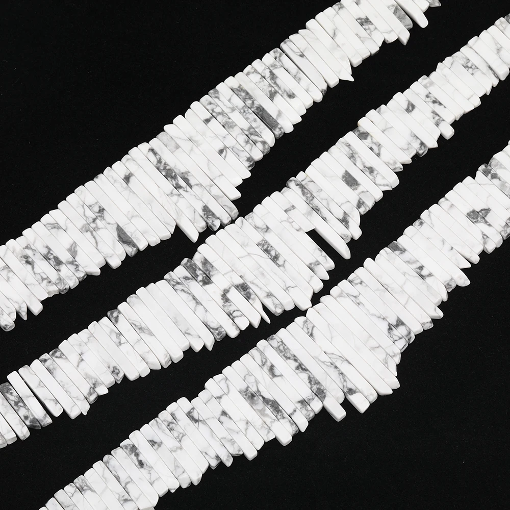 Approx 80pcs/Strand Delicate Women Raw White Turquoises Howlite Loose Bead Graduated Point Necklace Pendant Craft Gift HS-04AMBE | Украшения