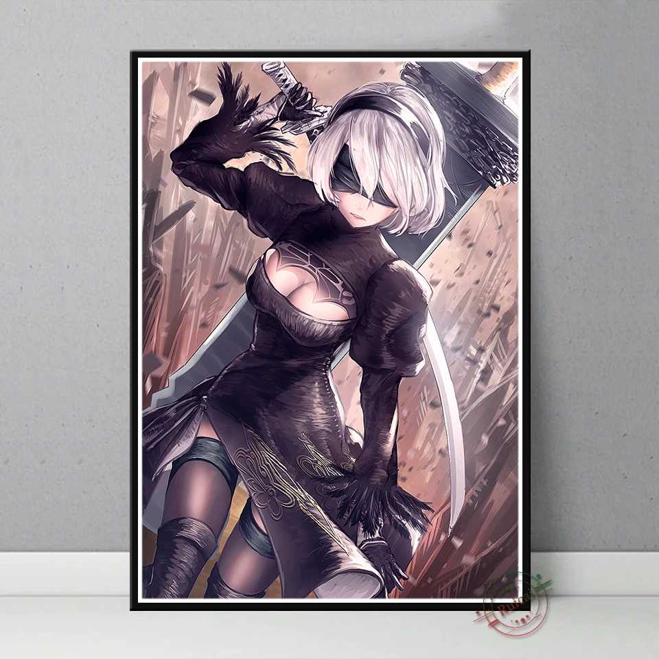 Картина на холсте с изображением девочки из японского аниме коммикса нинейер