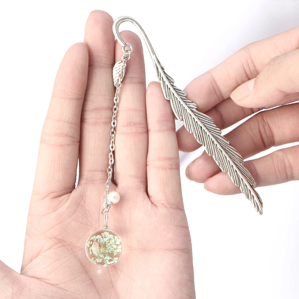 Закладка образец сушеных цветов винтажное перо для чтения| |