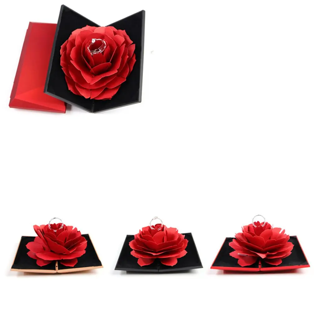 Новинка 2020 Новое складное кольцо коробка вращающаяся Роза день рождения День