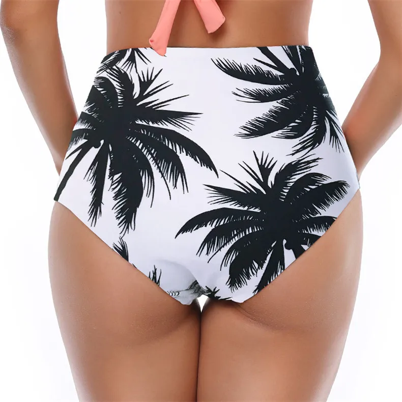 Бикини с высокой талией и цветочным рисунком женские плавки купальные трусы