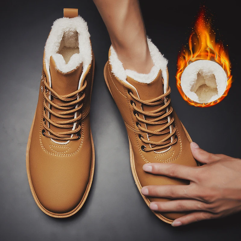 Yellow 39-44 мужские ботинки г. Брендовые удобные кожаные модные повседневные зимние ботинки# XMA001 - Цвет: Yellow