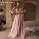 Женское свадебное платье It's yiiya, розовое Тюлевое ТРАПЕЦИЕВИДНОЕ ПЛАТЬЕ с открытыми плечами и открытой спиной на лето 2022