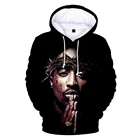 Худи Rapper Tupac Shakur в стиле хип-хоп, популярная 2Pac 3D Толстовка, осенняя мода, теплые толстовки, мужские и женские толстовки большого размера