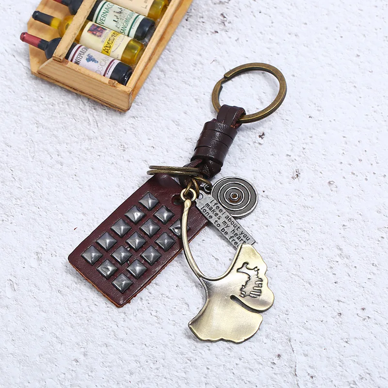 Винтажный брелок в виде листьев гинкго билоба подвеска на удачу для ключей