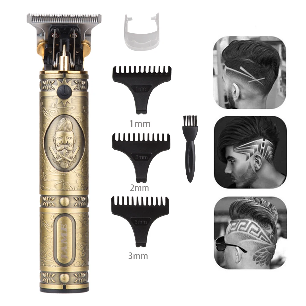 Машинка для стрижки волос USB перезаряжаемая Т-образная головка 0 мм триммер