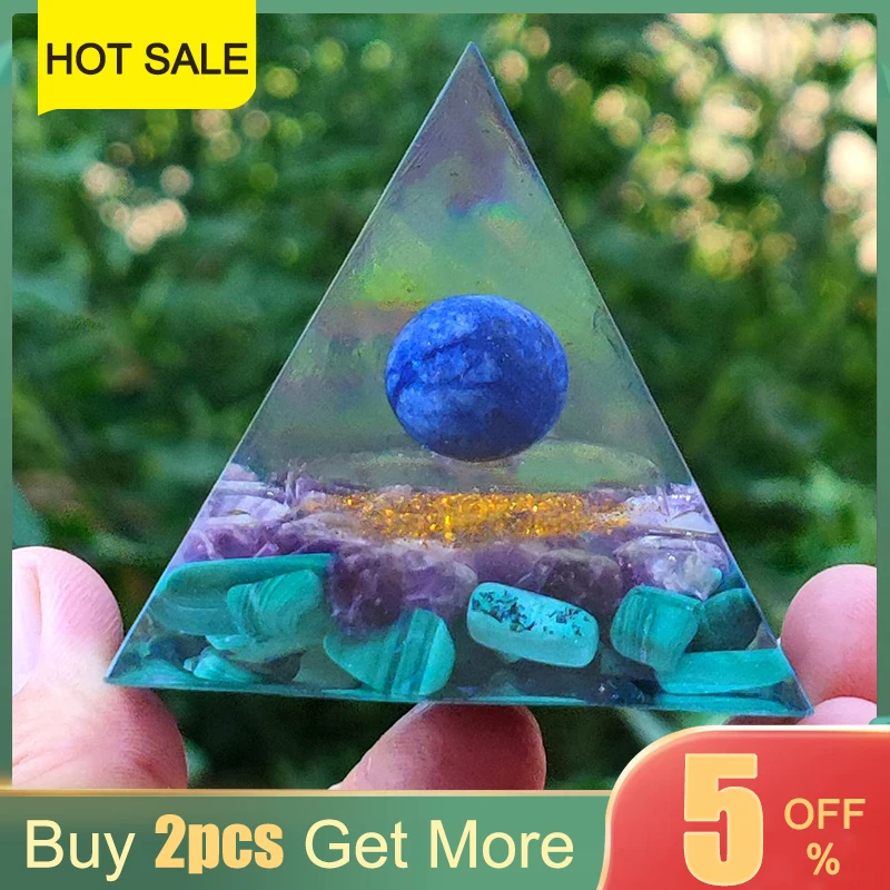 

Energy Generator Orgonite Pyramid Healing Chakra Reiki Meditation Crystal Stone Orgone Accumulator Gathering Fortune Decoration