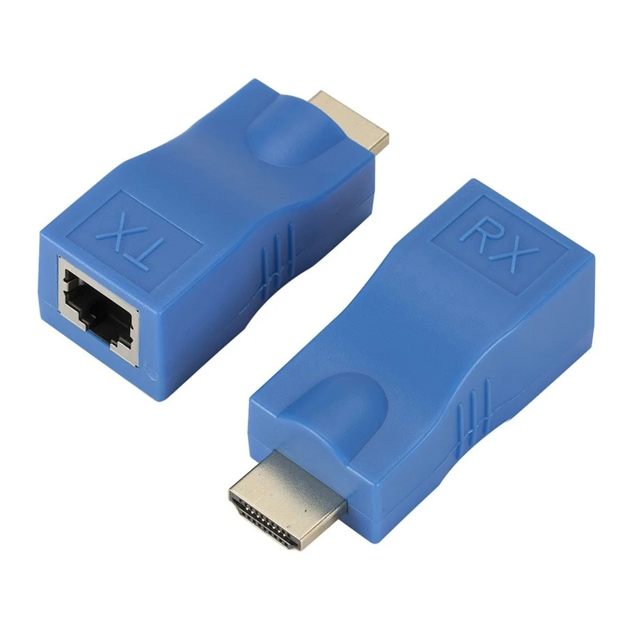 WVVMVV 4K HDMI-совместимый удлинитель до 30 м по категории 5e / 6 UTP LAN Ethernet-кабель RJ45 порты