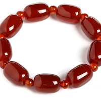 natural brazilian red agate barrel bead bracelet for men and women ethnic style transit bracelet jewelry