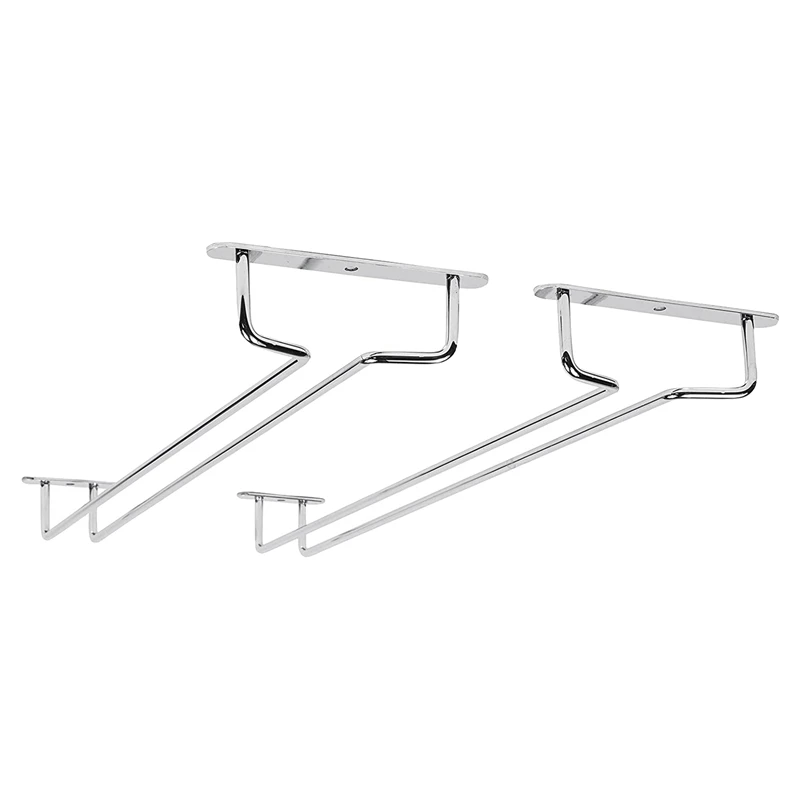 

17-Inch Stainless Steel Wine Glass Rack,Under Cabinet Organizer,Goblet Holder,Hanging Stemware Holder for Kitchen,2 Pcs