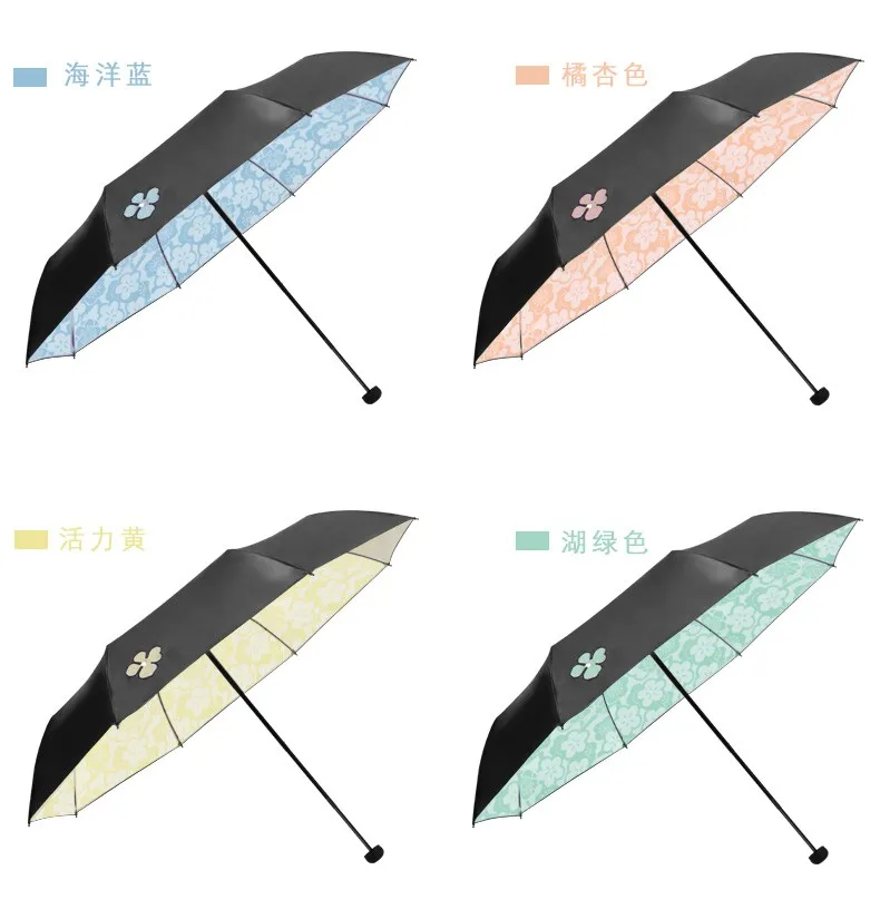 

Mini Pocket Umbrella Uv Protection Lightweight Umbrella Sunshade Flower Fabric Parasol Guarda Chuva Summer Umbrellas AB50UB