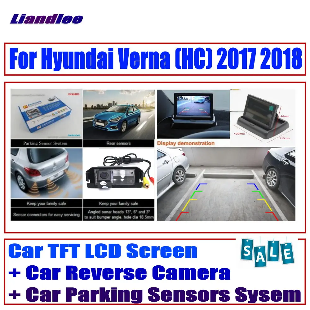 

Автомобильная система датчиков парковки для Hyundai Verna HC 2017 2018 HD монитор дисплей/камера заднего вида