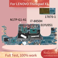 01yu951 for lenovo thinkpad x1 i7 8850h laptop motherboard 17870 1 sr3yz n17p g1 a1 ddr4 notebook mainboard