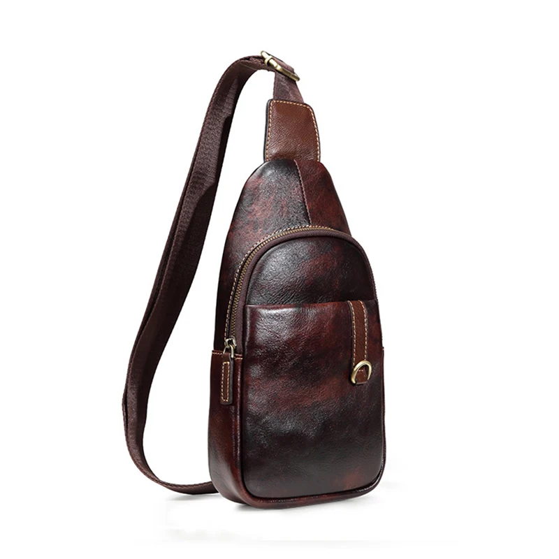 Мужской рюкзак-слинг на одно плечо из натуральной кожи | Багаж и сумки