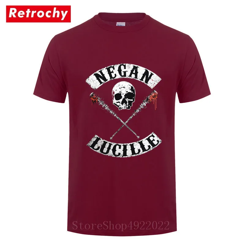 Мужская хлопковая футболка с коротким рукавом Negan Lucille уличная большого размера