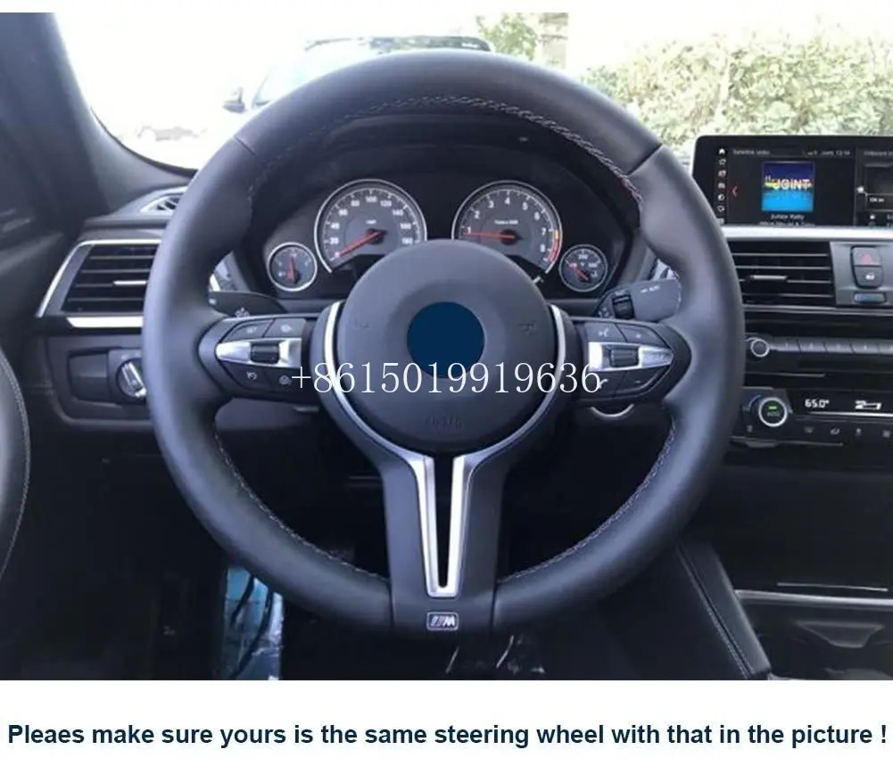 

Black Suede Steering Wheel Cover for BMW F87 M2 F80 M3 F82 M4 M5 F12 F13 M6 F85 X5 M F86 X6 M F33 F30 M Sport