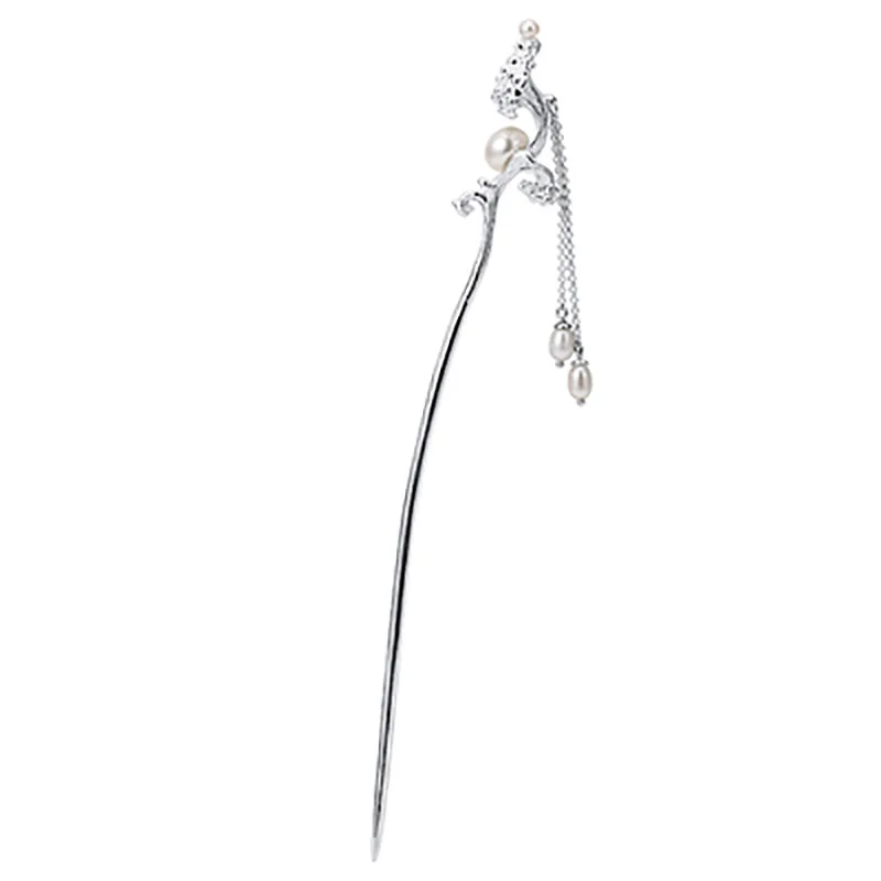 

Summer special sea wave pearl tassel lady exquisite charm hairpin cold wind retro original design jewelry