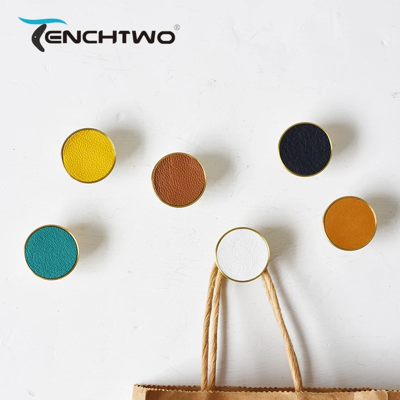 Nordic светильник класса люкс Стиль латунь кожаные пальто Крючки ключ стена дверь