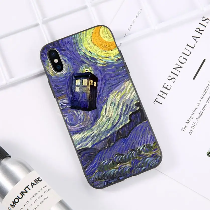 

Tardis Doctor Dr Who Police Box Black Soft Shell Phone Cover for iPhone 11 pro XS MAX 8 7 6 6S Plus X 5 5S SE XR casese 2020