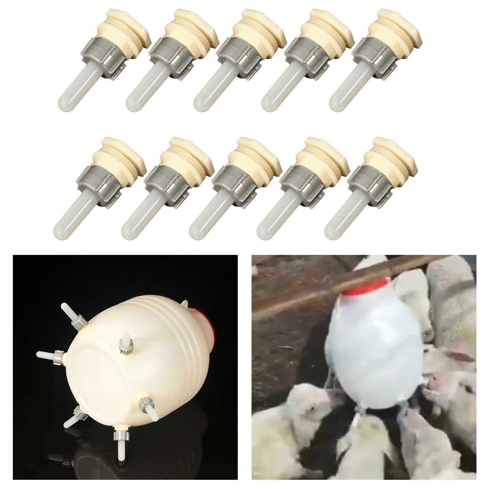 

Goat Drink Nipples Pacifier Feeder Bottle Topper for Nursing Lambs Poultry Livestock Accessories
