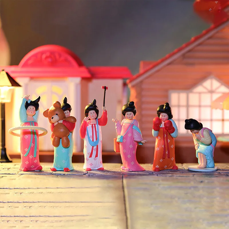 

Modern Life of Ladies in the Tang Dynasty Toys for Girls Chinese Style Figure Surprise Box Kawaii Model Doll Birthday Gift