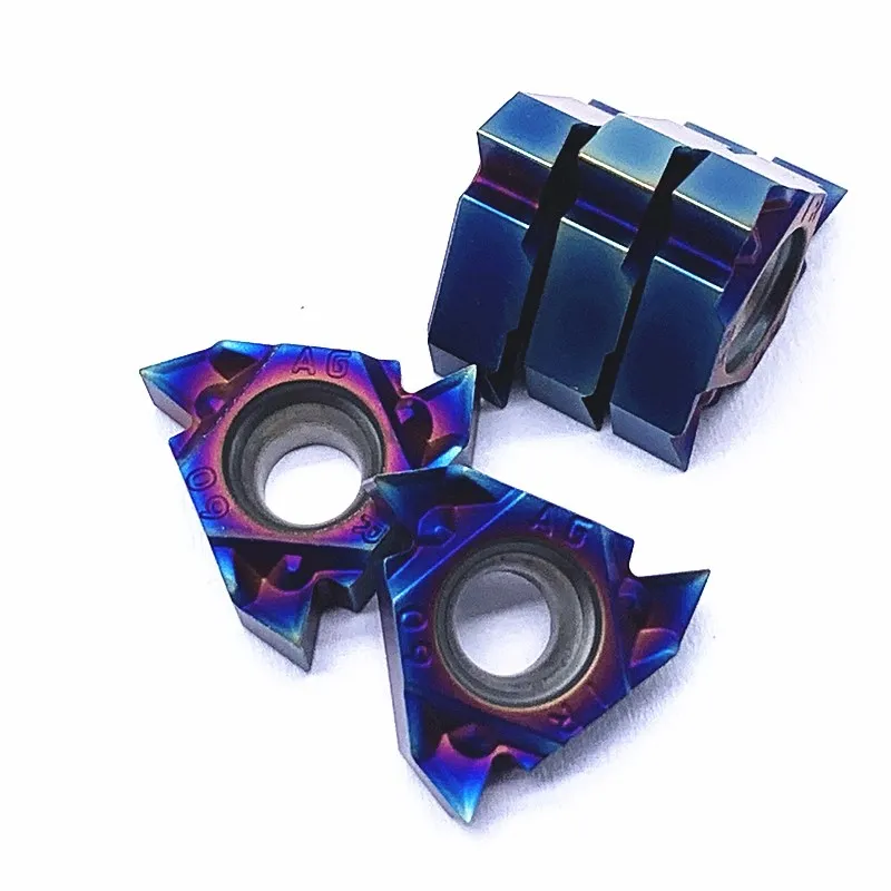 Hoja de carburo cementado MMT16ER de alta calidad, AG60-S MMT16IR AG60-S, rosca nano azul, hoja de herramienta CNC 16ER 16IR AG60