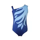 От 5 до 14 лет танцевальный наряд без Рукавов трико плеча бриллиантами Яркий Рисунок облегающий костюм балетное тренажерный зал костюм