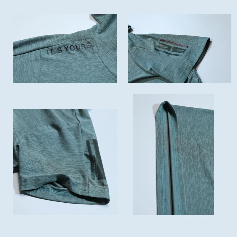 Мужская спортивная футболка с капюшоном коротким рукавом быстросохнущая для