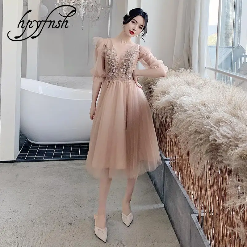 

2020 Summer New Temperament Sweetheart Deep V-Neck Bridesmaid Dresses Prom 18 Year Old Adult Dress Vestido De Novia Sequins