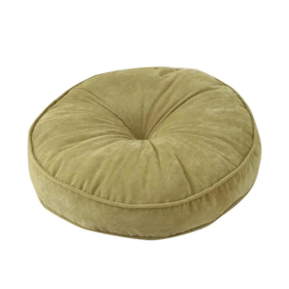 02 Green EHOMEBUY круглая Подушечка для стула, простая Подушка для домашнего стула, подушка для сидения, мягкий напольный коврик, сплошной цвет, футон, коврик, офисные подушки, 2 размера - Цвет: 02 Green