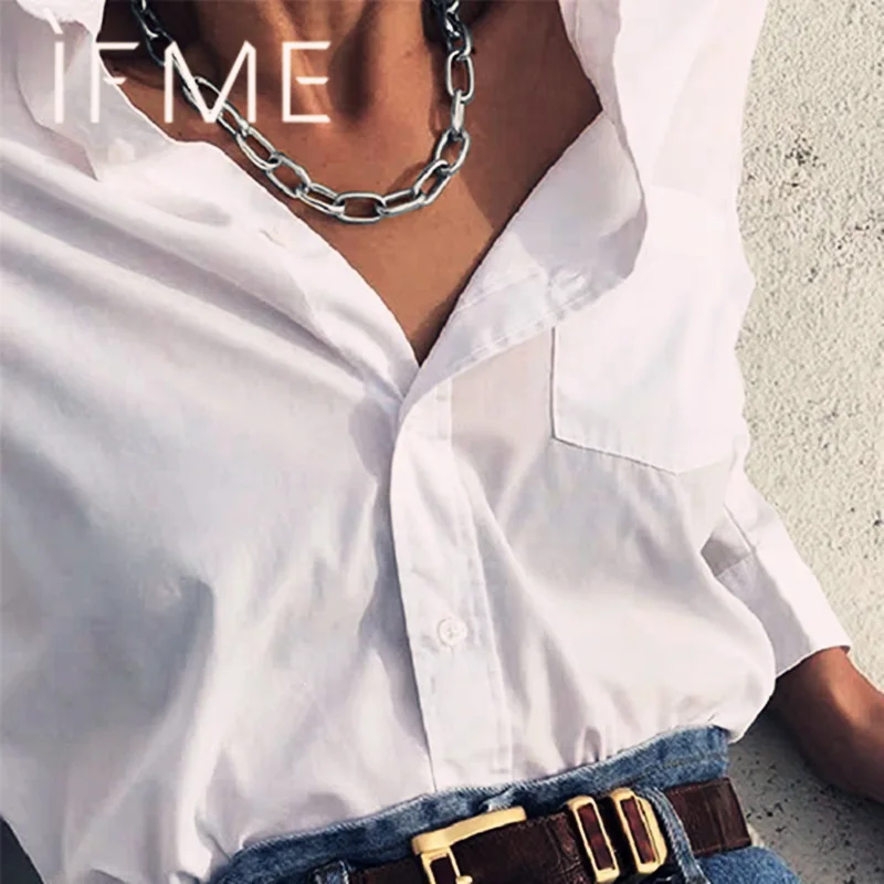 Женское Ожерелье из кубинской цепи IF ME толстая массивная цепочка золотистого