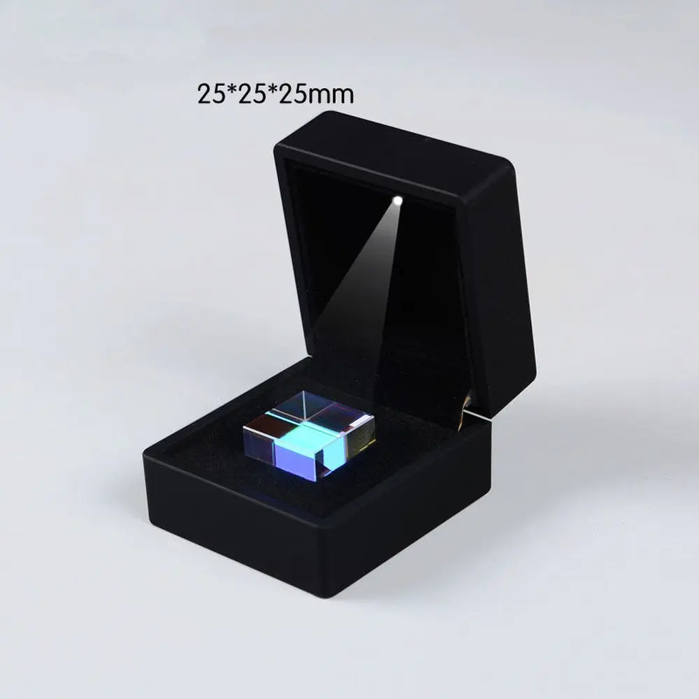 

25*25*25mm Color Prism Cube Light Gift From Optical Science Experiment Puzzle With Box Prisma