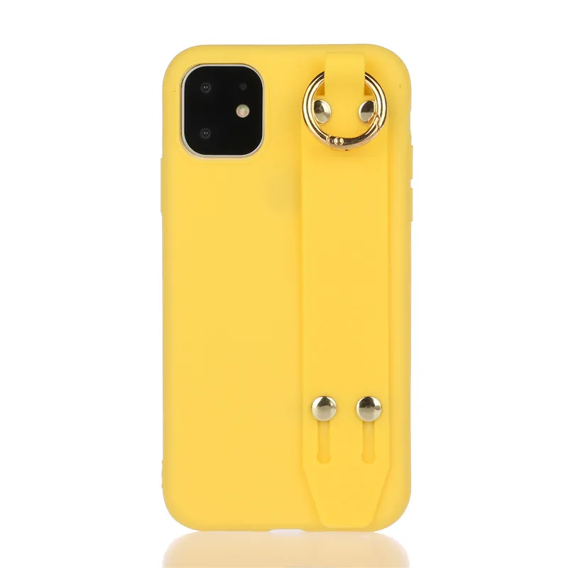 Чехол для телефона с ремешком на запястье для iphone 11 11Pro Max XS Max XR, чехол конфетного цвета чехол для iphone 8 7 Plus X 6 6 S, чехол с браслетом - Color: I