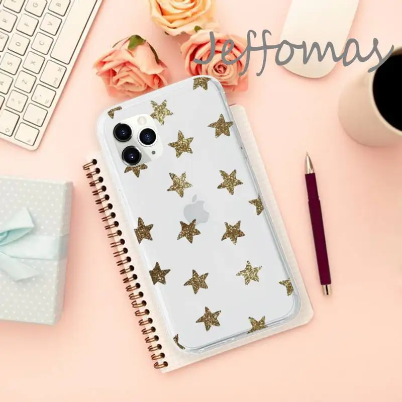 

Shiny glitter cartoon star diamond Phone Case Transparent for iPhone 11 12 mini pro XS MAX 8 7 6 6S Plus X 5S SE 2020 XR