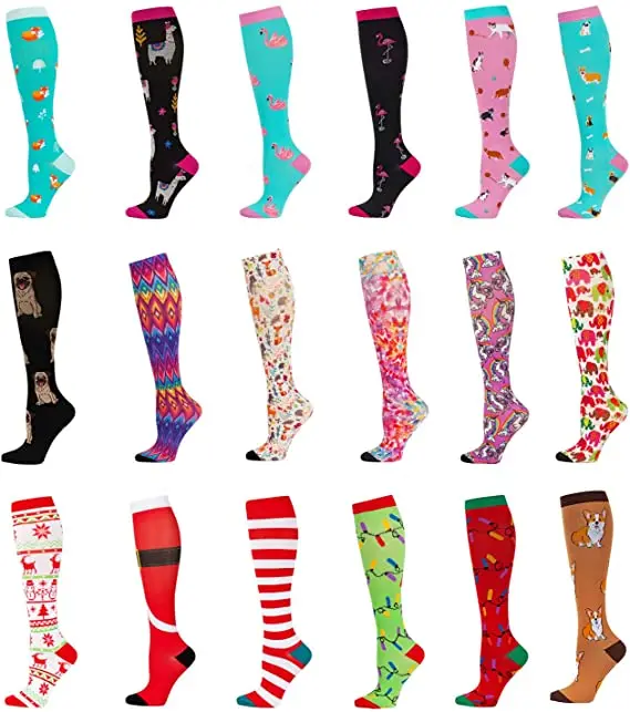 Compression Socks Women & Men Best For Running Athletic Crossfit Flight Travel Nurses Outdoor Cycling Long Pressure Stockings
