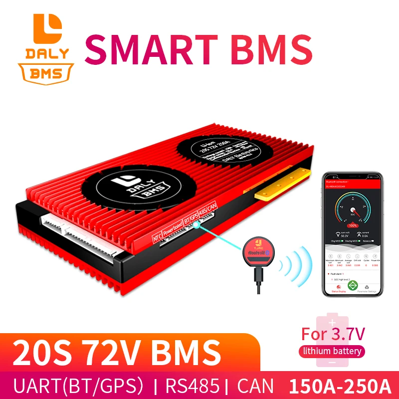 Daly 18650 smart BMS 20S 72V 150A 200A 250A Bluetooth 485 для USB устройства CAN NTC UART программное обеспечение