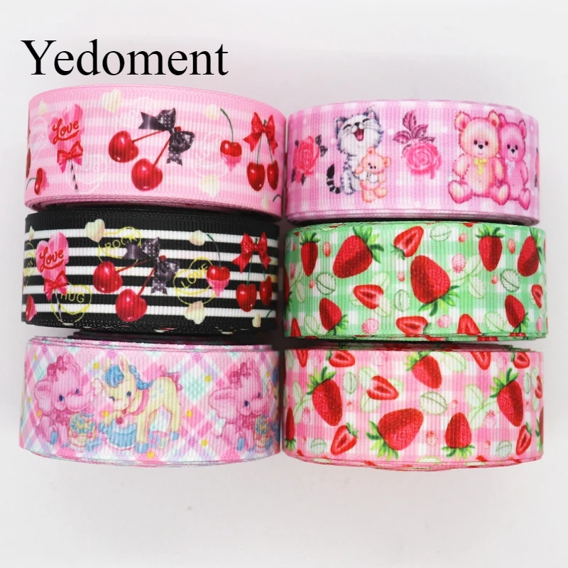 Ленты для волос с принтом цветов и животных 10 ярдов 1 дюйм 25 мм материалы ручной