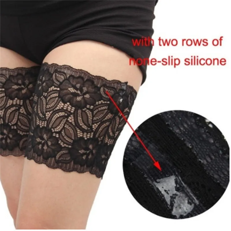 Женские сексуальные кружевные антифрикционные носки до бедер размера плюс