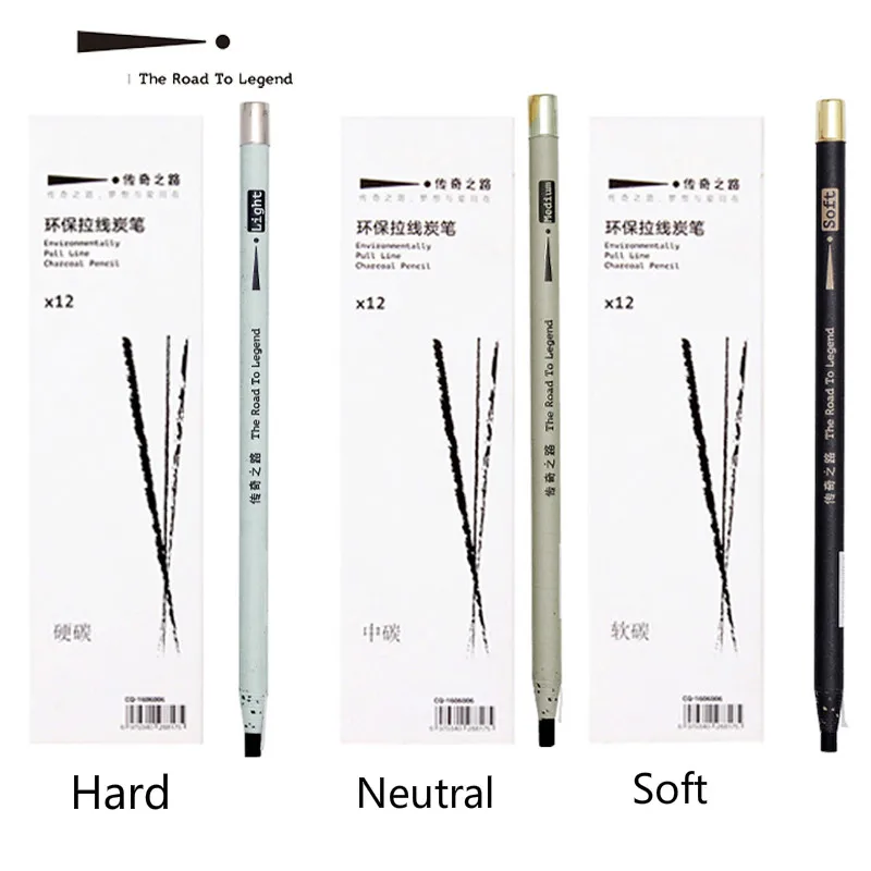 Карандаш с древесным углем для набросков измельченная бумага вытягивания