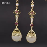bastiee gifts for women 925 sterling silver earings fashion jewelry jade golden plated korean earrings dangle earrings