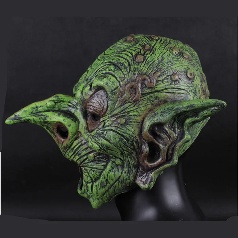 Латексная Гоблинская маска для Хэллоуина реквизит костюма зеленого Монстра