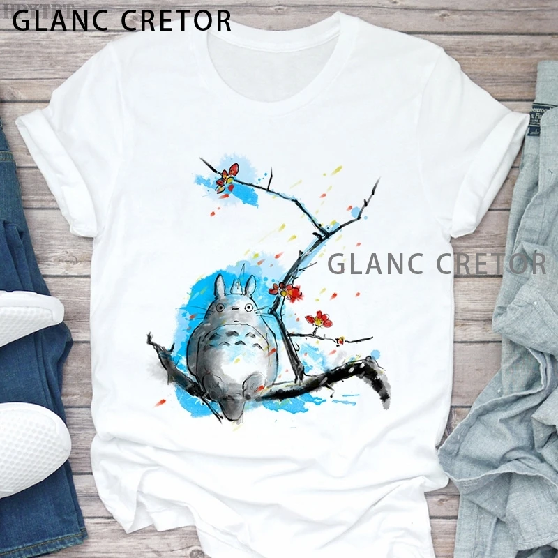 

Female Totoro Studio Ghibli Harajuku Print T Shirt Summer Women Ullzang Leisure Tshirt Funny Cartoon T-shirt Cute Anime Tops Tee