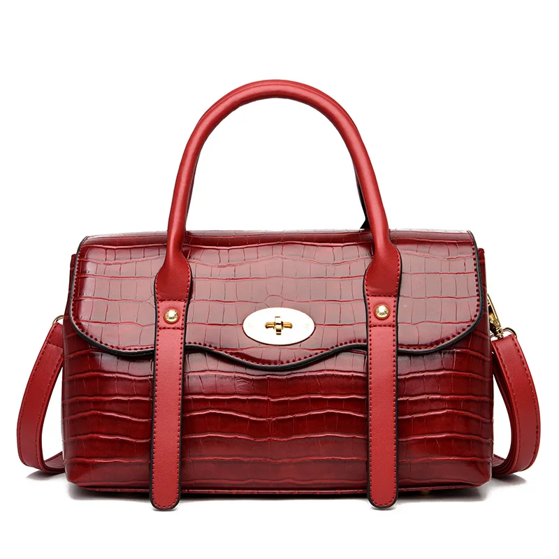 

Fashion Stone Pattern Pu Leather Shoulder Bags for Women 2021 Fashion Large Crossbody Bag Ladies Casual Concise Handbags