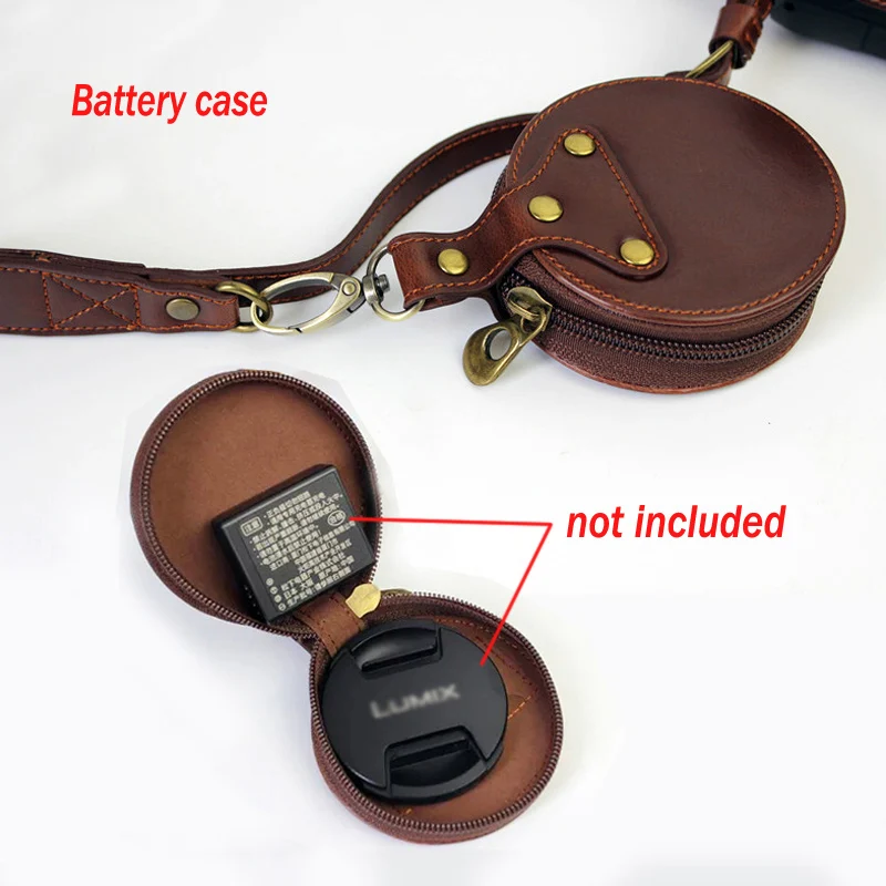 portable PU Leather case Camera bag For Olympus E-M5 Mark III OMD EM5III MarkIII half bottom With Battery Opening | Электроника