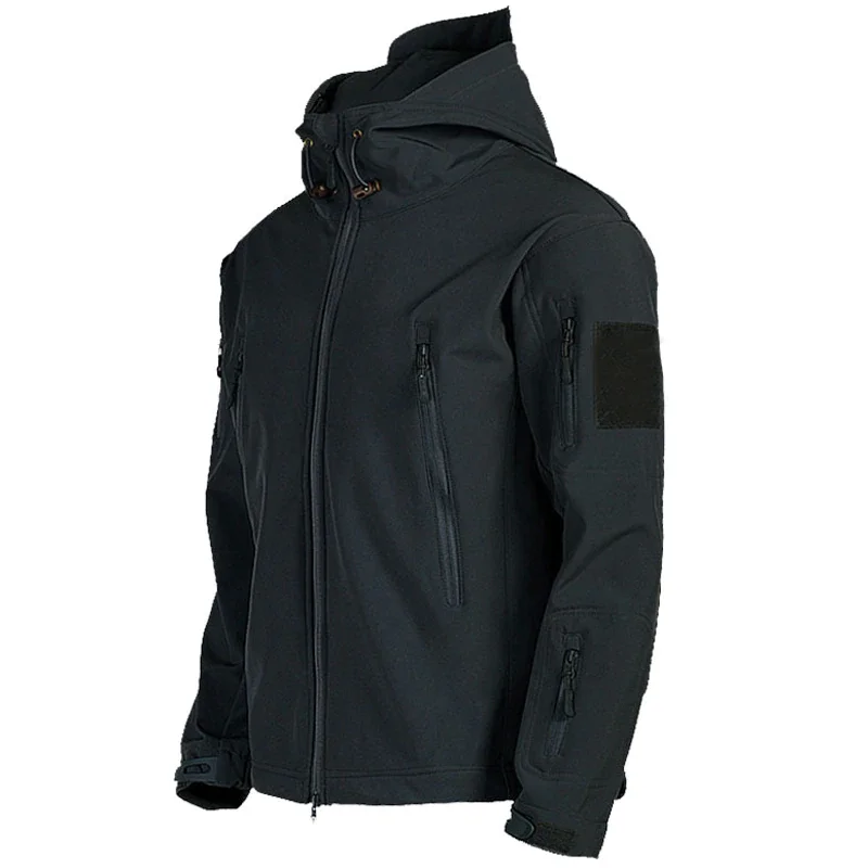 

Куртка Xfhh мужская с капюшоном, тактическая водонепроницаемая ветрозащитная армейская куртка-бомбер с мягкой ракушкой акулы, в стиле милита...