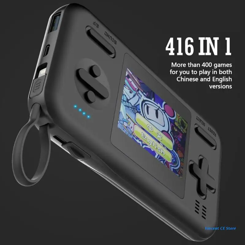 

K92F Handheld Game Console 2.8" Color Screen Retro Game Player Built-in 416 Games with 8000mAh Fast Charger Power Bank, 48H Play