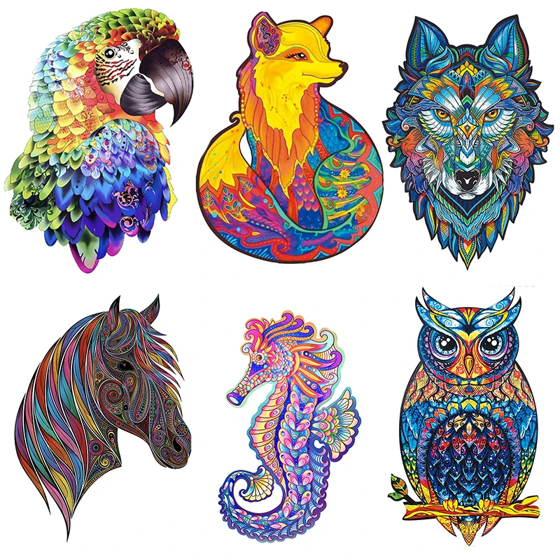 

Wood DIY Jigsaw Puzzle for Adults Children Crafts Animal Shaped Christmas Gift 3d Puzzles Hell Difficulty