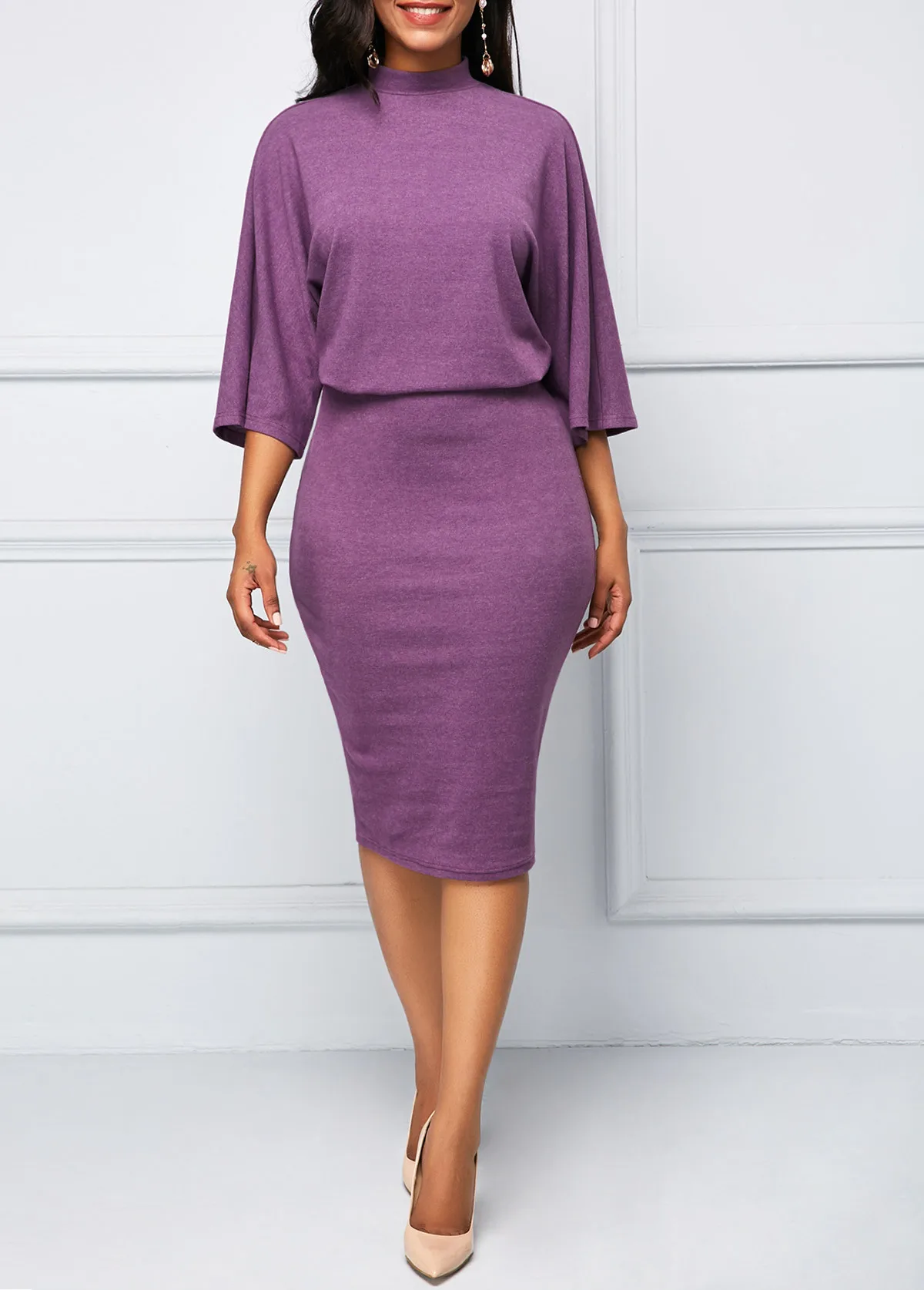 Европейский и американский стиль однотонное повседневное облегающее платье