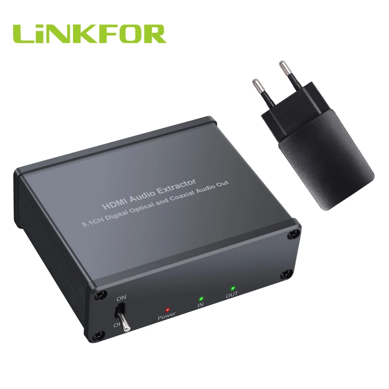 LiNKFOR HDMI к оптический TOSLINK SPDIF коаксиальный Опора аудио конвертера 4K 3D экстрактор